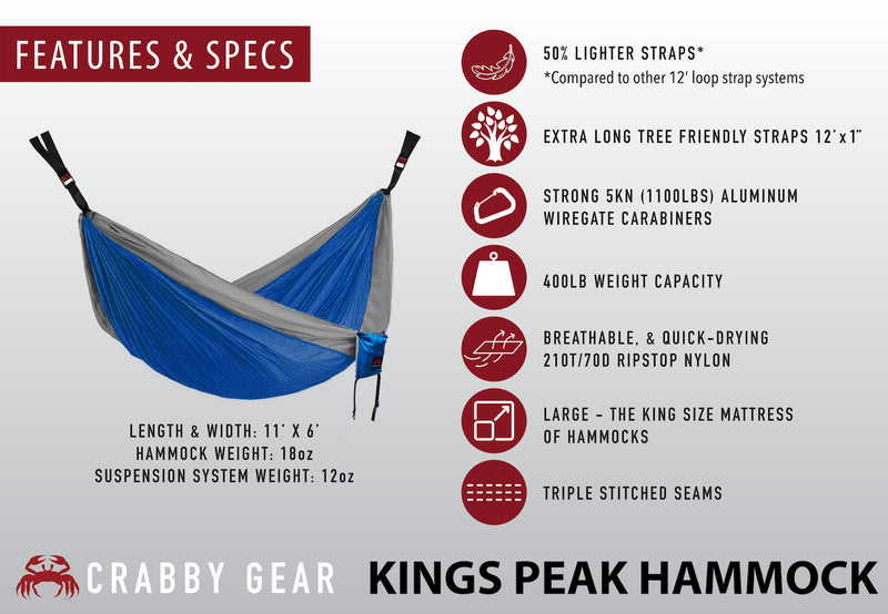 Kings Peak Crabby Hammock - Blue