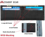 Leather Bi-Fold Crabby Wallet - Delta